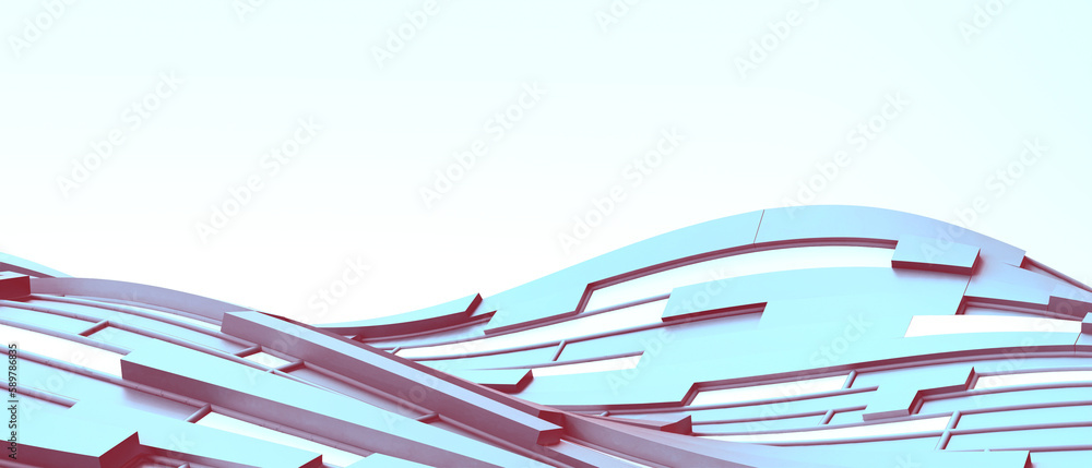 Poster 3d futuristic digital wave technology background. metaverse and digital waves with future architectu