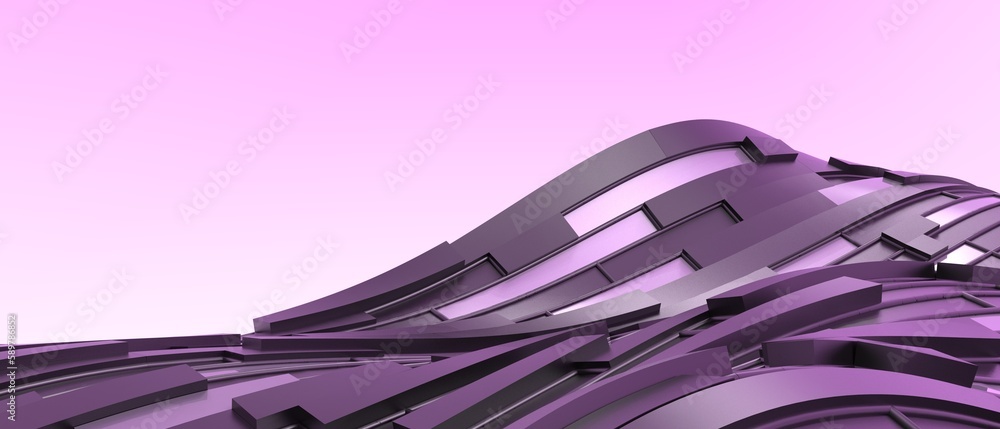 Poster 3d futuristic digital wave technology background. metaverse and construction technology development 