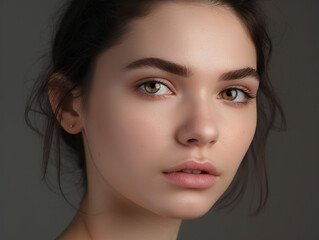 Fototapeta premium A Woman with a Minimalist Makeup Look | Generative AI