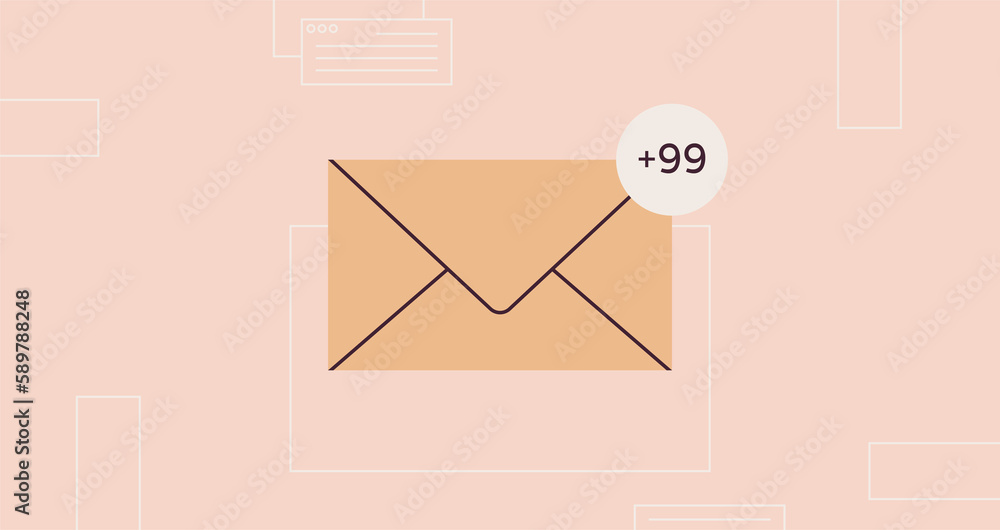 Poster sending or receiving letters email inbox message notification and new unread mail business communica