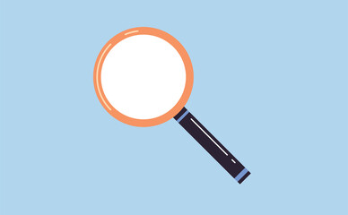 Magnifying glass and search flat illustration.	
