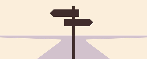 Choice way concept and choice of ways flat illustration.	
