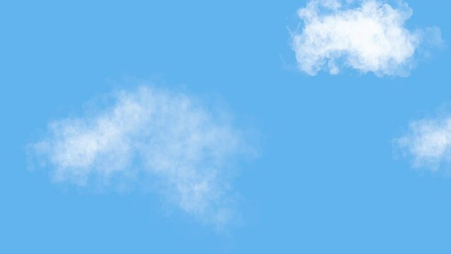 clouds floating across the blue sky. animation