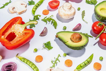 Various fresh vegetables pattern