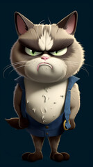 A grumpy cat cartoon
