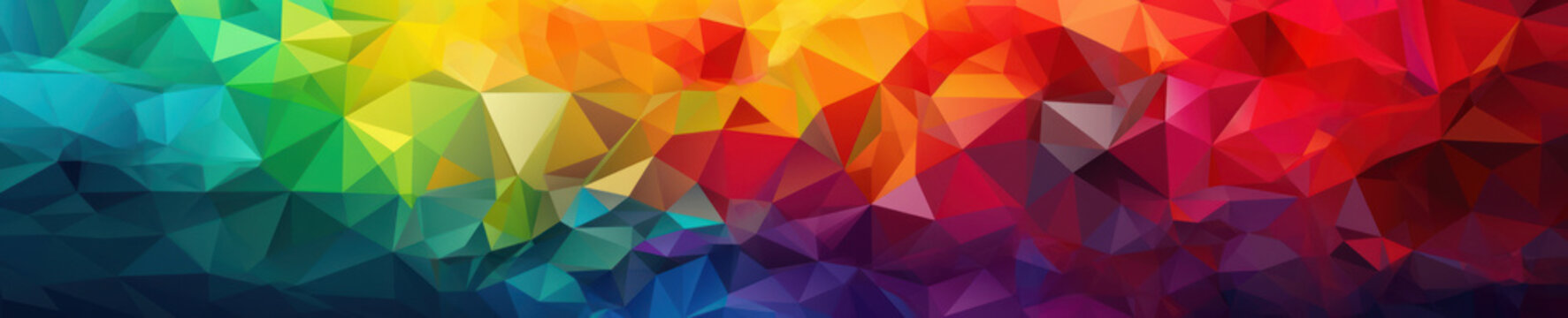 Colorful dimensions of a triangle and rectangles, background. Composition of triangles and rectangles with artistic feel. Abstract background. wide format. Generative AI. 