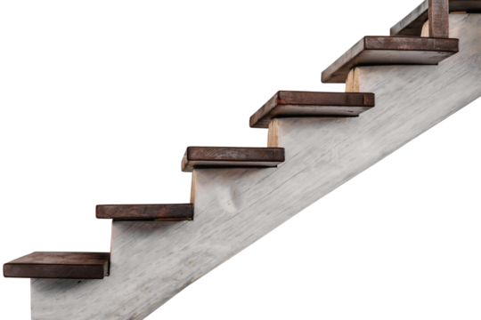 a wooden staircase with a wooden log in the house