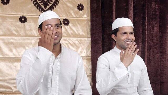 Indian muslim people greeting with Adab