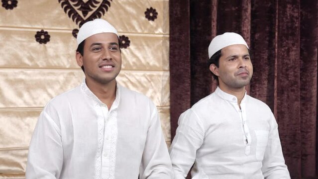Indian Muslim men doing adaab