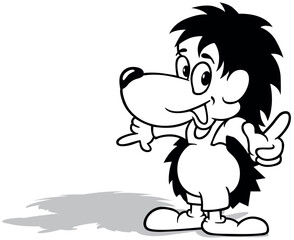 Drawing of a Smiling and Talking and gesturing Hedgehog