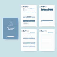 Printable personal monthly budget planner, vector illustration