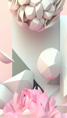 Paper sculpture flower bouquet abstract background