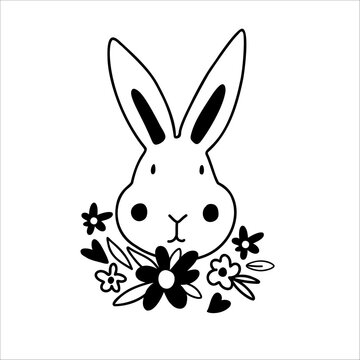 Cute Rabbit bunny SVG Cut File Design for Cricut and Silhouette.