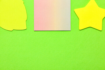 Sticky notes on green background