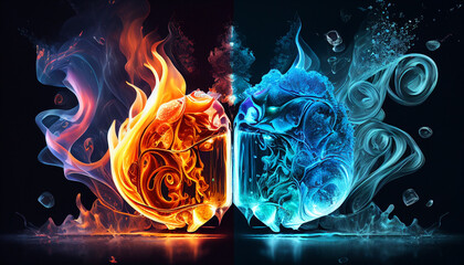 Ice and flame, opposites