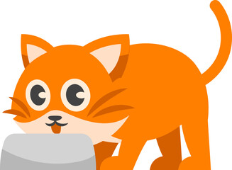 Cute Cat Hanging on a Board