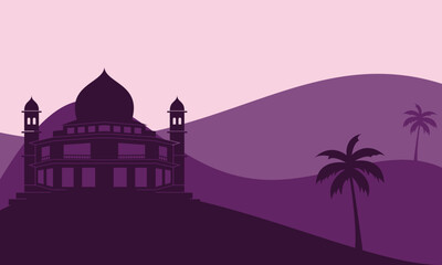 Mosque building silhouette vector design
