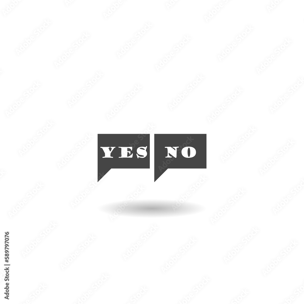Poster yes no button icon with shadow