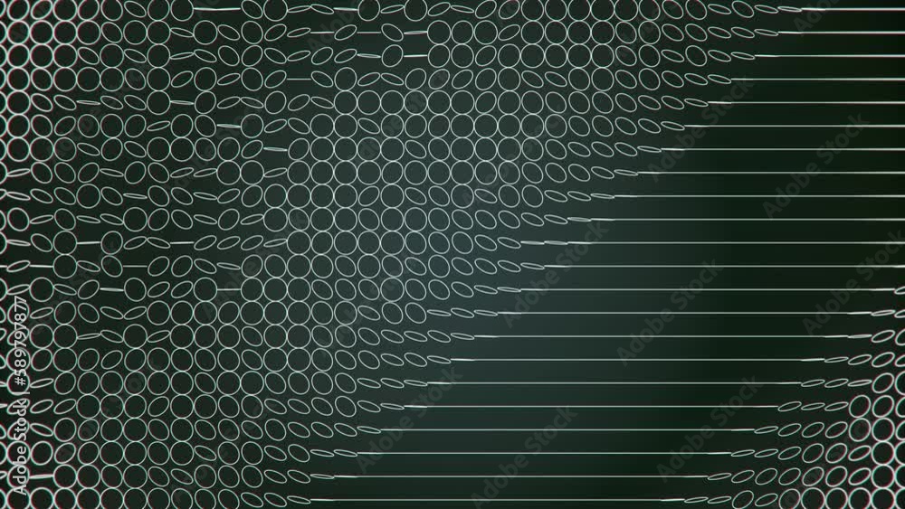 Aufkleber Infinite wave loop animation of white geometric shapes 3d rendering 4K