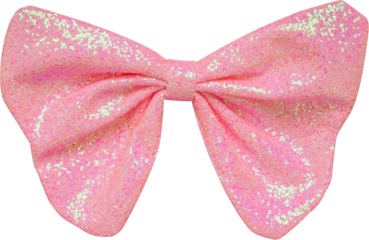 Shiny sparkling pink bow glitter isolated on white background