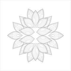 Decorative Doodle flowers in black and white for coloringbook, cover, background, invitation card. Hand drawn sketch for adult anti stress coloring page isolated in white background.-vector
