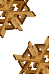 Abstract structure made from wood. Abstract background. 
