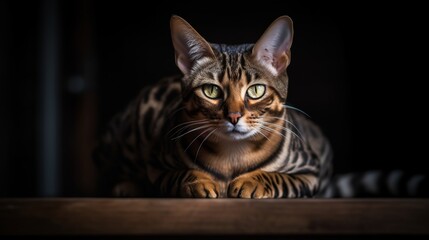 Beautiful Bengal Cat Posing for the Camera