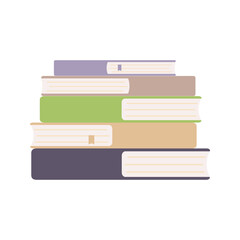 Stack of books isolated on white background. Hand drawn sketch. Vector illustration. Simple flat style.
