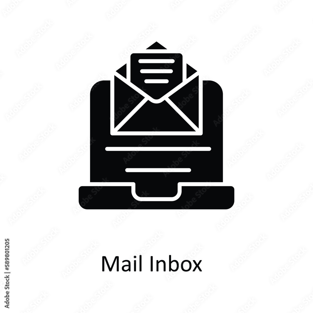 Poster mail inbox vector solid icons. simple stock illustration stock