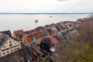 Top view of the coastal part of the city from the observation deck of the garden of the new castle