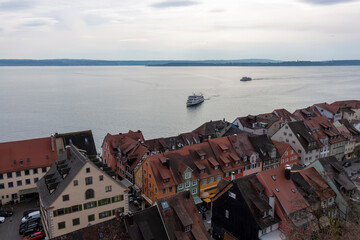 Top view of the coastal part of the city from the observation deck of the garden of the new castle