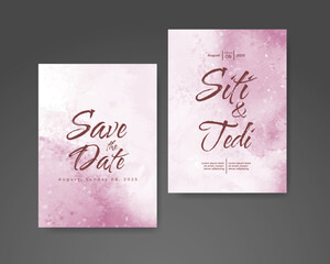 Wedding invitation with abstract watercolor background