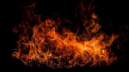 Fototapeta na wymiar blaze fire flame texture isolated black background