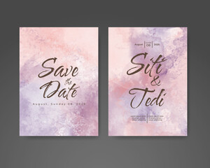 Wedding invitation with abstract watercolor background