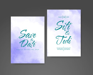 Wedding invitation with abstract watercolor background