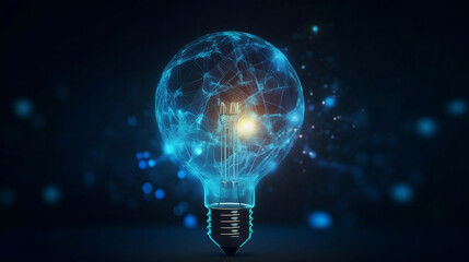 Light bulb Global Internet connection. Business global internet connection application technology and digital marketing, Financial and banking, Digital link tech, big data. 