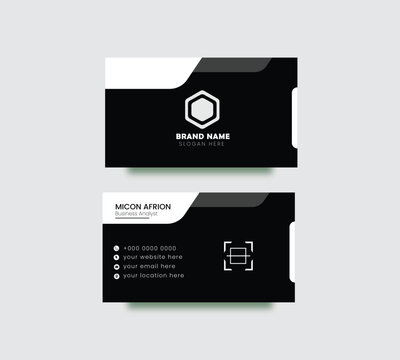 black and white luxury business card design, Creative and Clean Template.
