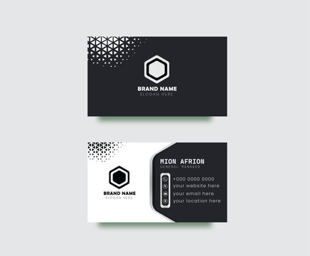 black and white luxury business card design, Creative and Clean Template.