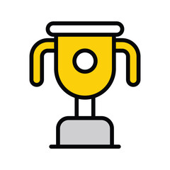 Trophy icon with white background stock illustration