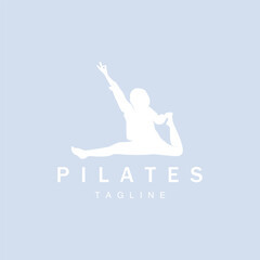 Pilates sitting pose logo icon symbol a calming yoga exercise that moves the whole body