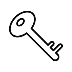 Key icon with white background stock illustration