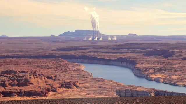 Navajo Generating Station, a coal-fired power plant located on the Navajo Nation, near Page, Arizona United States