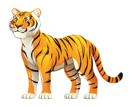 Tiger cartoon illustration isolated on white background