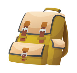 Backpack vector illustration. Cartoon school bag isolated on white background
