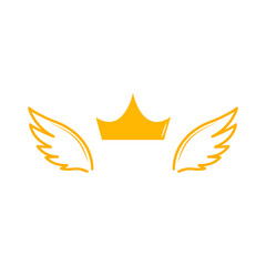 crown icon with wings looks royal, luxurious, and freedom.