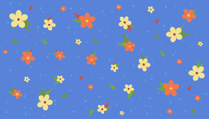 Fototapeta na wymiar Flowers on a blue background