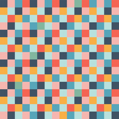 Seamless checkered repeating pattern for wrapping paper, surface design and other design projects in futuristic aesthetics and retro futurism