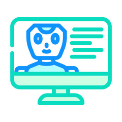 virtual chat bot color icon vector illustration