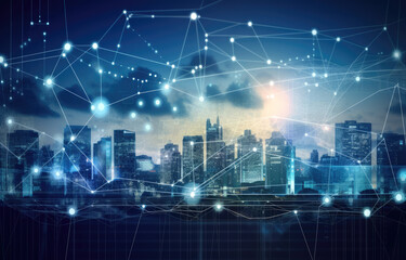 Obraz na płótnie Canvas Cloud Computing Smart City