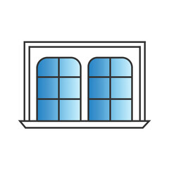 Window icon.  Glass vector ilustration.